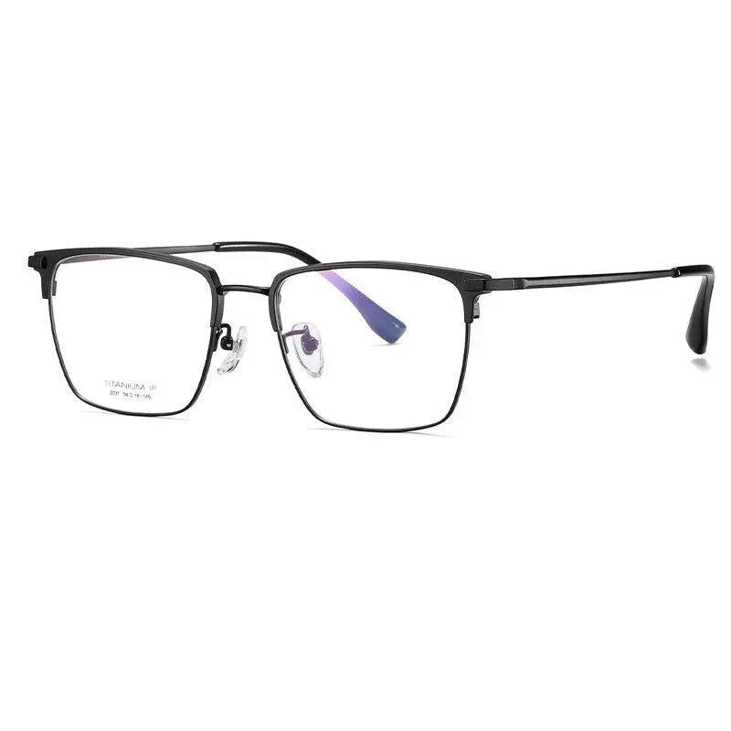 Men's Square Full Rim Titanium Prescription Glasses Yj2037 — view 4 | Rx Spectacle