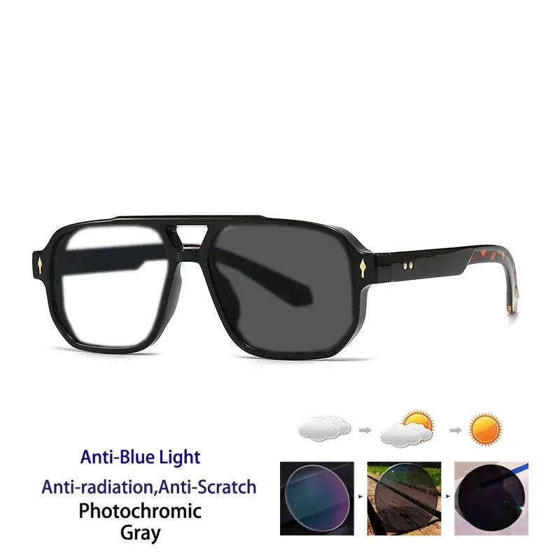 Unisex Square Full Rim TR90 Double Bridge Reading Glasses 76061 — view 3 | Rx Spectacle