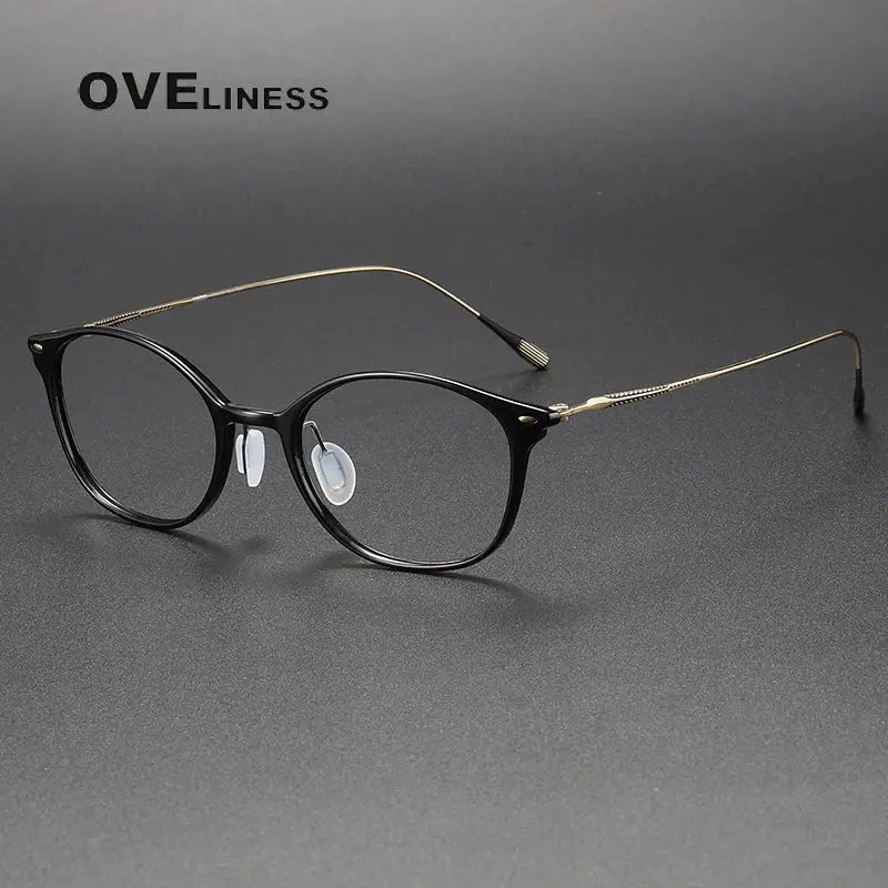 Women's Oval Full Rim Titanium Prescription Glasses 36854 — view 5 | Rx Spectacle