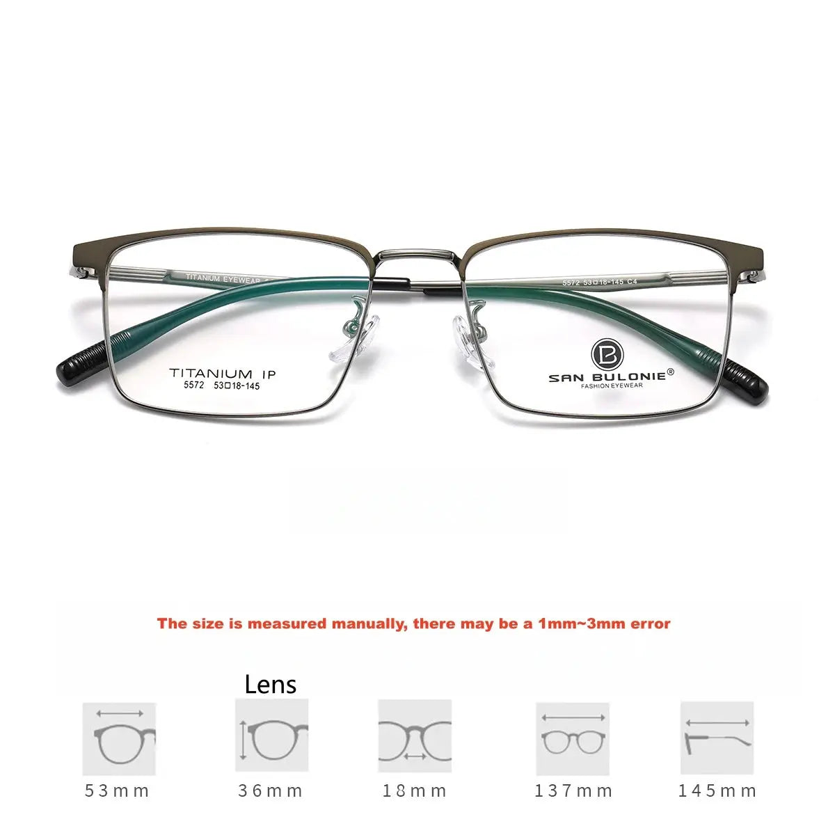 Women's Polygon Full Rim Titanium Prescription Glasses 365572 — view 3 | Rx Spectacle