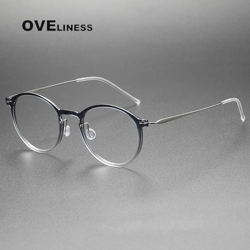 Unisex Round Full Rim Titanium Prescription Glasses 6541 — view 4 | Rx Spectacle