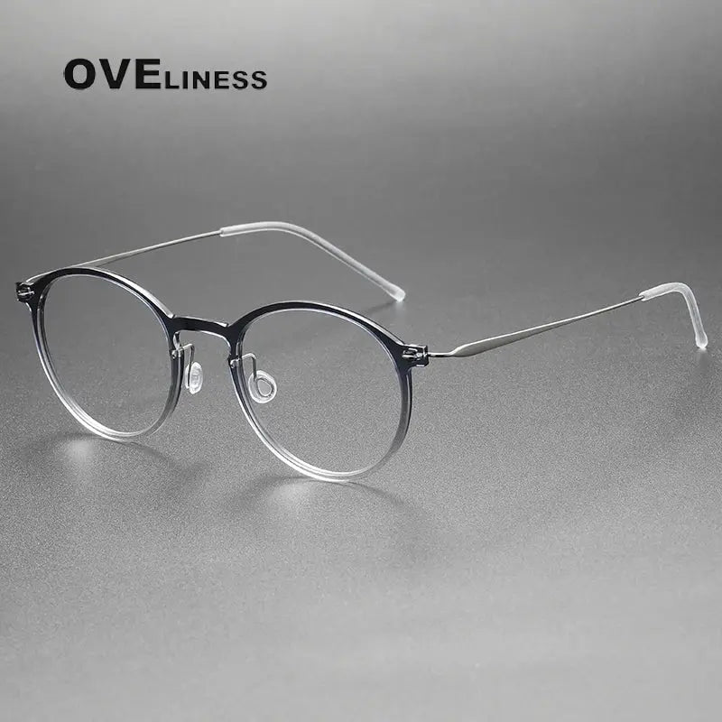 Women's Round Full Rim Titanium Prescription Glasses 326541 — view 4 | Rx Spectacle