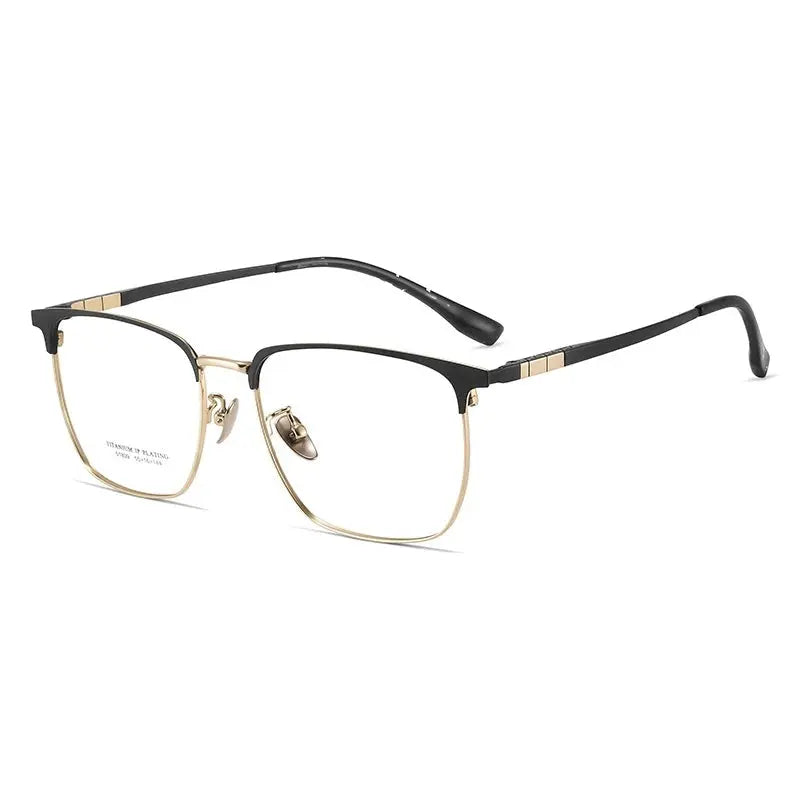 Men's Square Full Rim Titanium Prescription Glasses 351809 — view 3 | Rx Spectacle