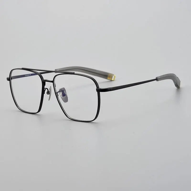 Men's Square Full Rim Titanium Prescription Glasses 500041 — view 11 | Rx Spectacle