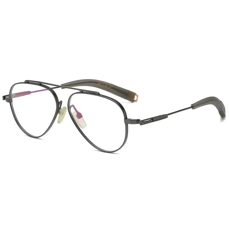 Men's Oval Full Rim Titanium Oversized Prescription Glasses 41102 — view 9 | Rx Spectacle