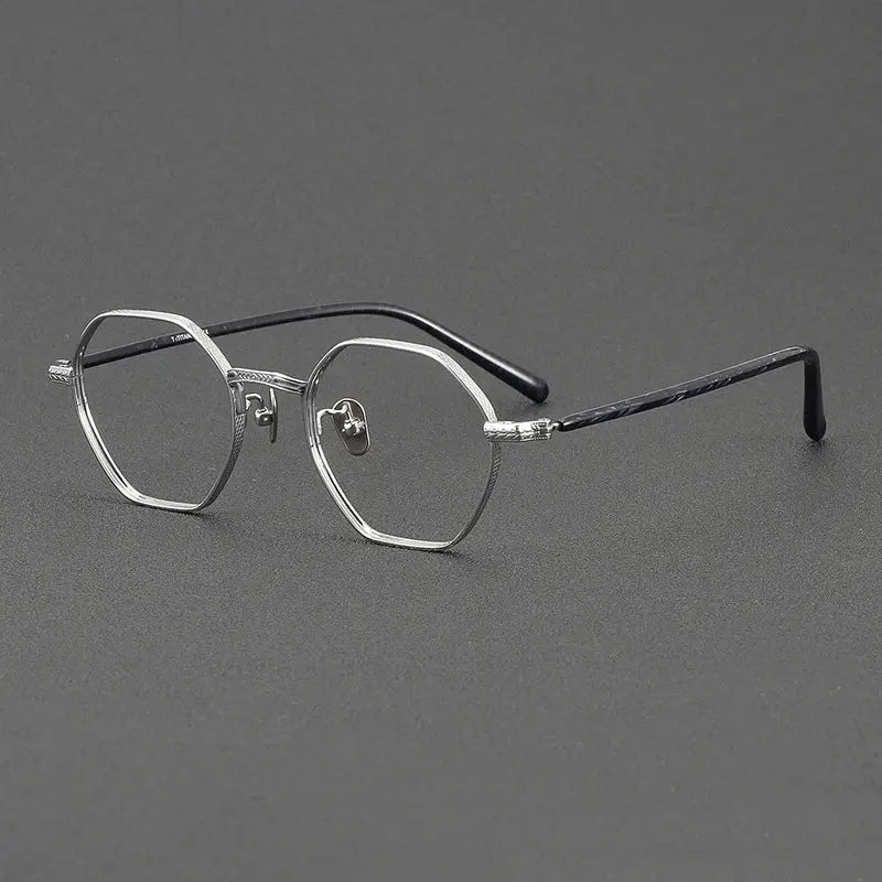 Women's Polygon Full Rim Titanium Prescription Glasses 63040 — view 3 | Rx Spectacle