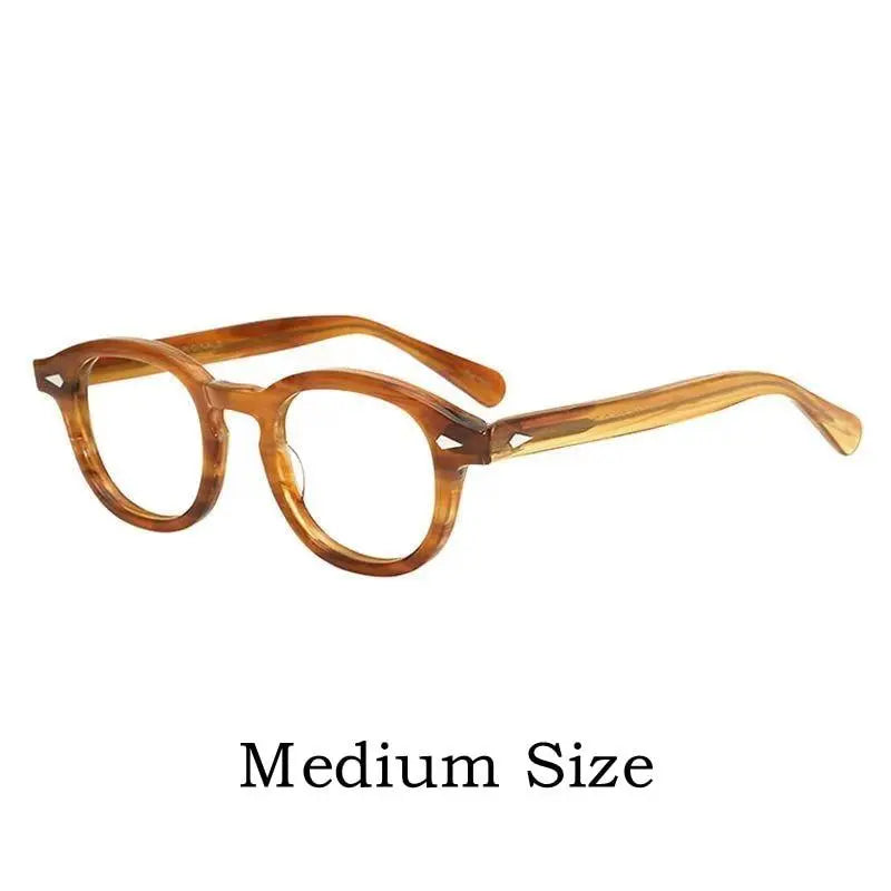 Unisex Round Full Rim Acetate Prescription Glasses Y1915 — view 8 | Rx Spectacle