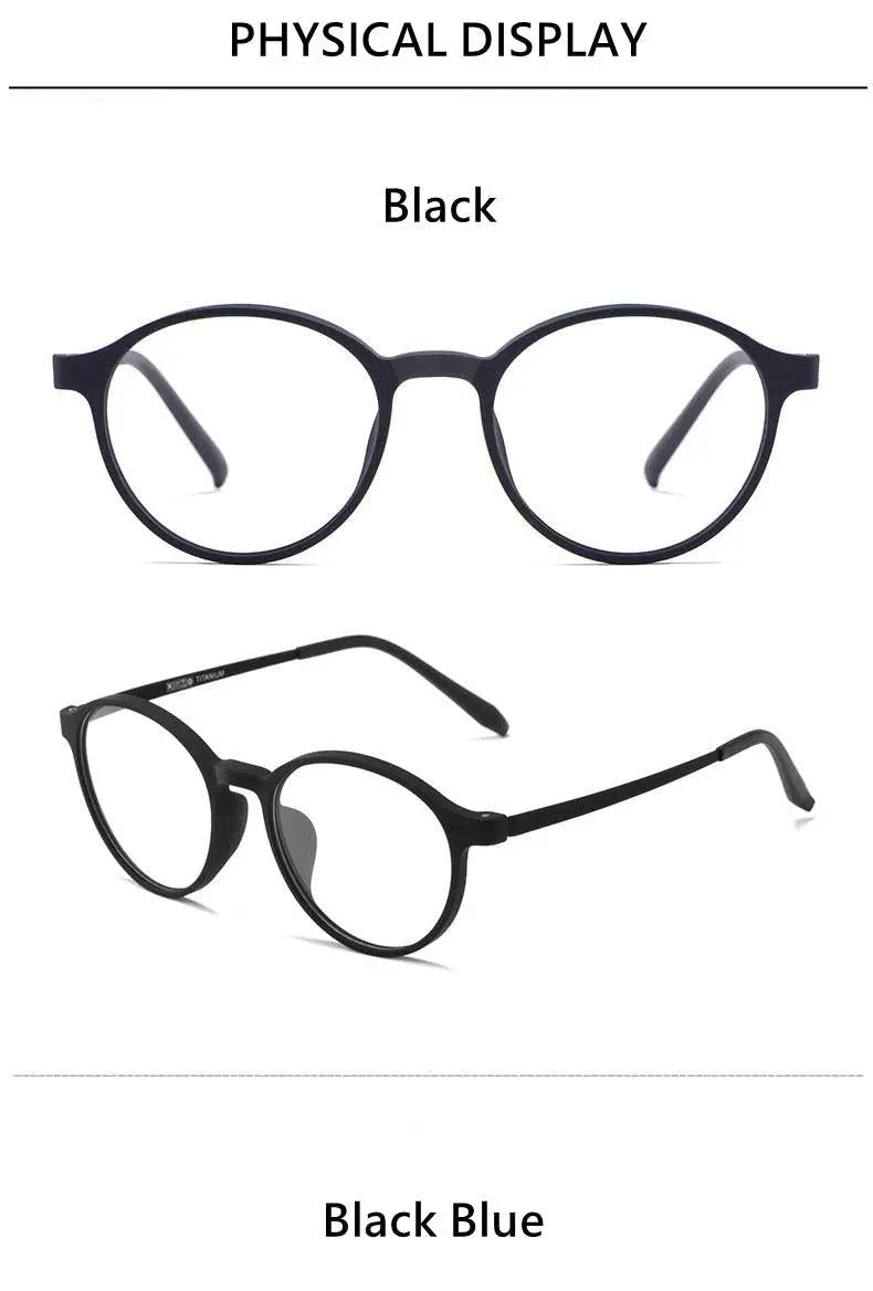 Unisex Round Full Rim Titanium Prescription Glasses Eyeglasses3050 — view 14 | Rx Spectacle