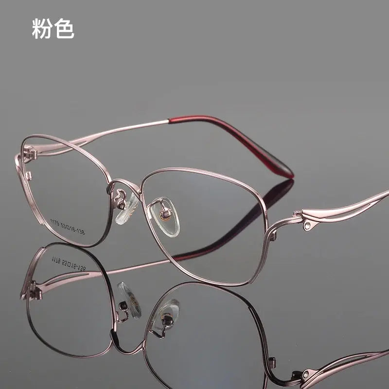 Women's Cat Eye Full Rim Alloy Prescription Glasses 661179 — view 4 | Rx Spectacle