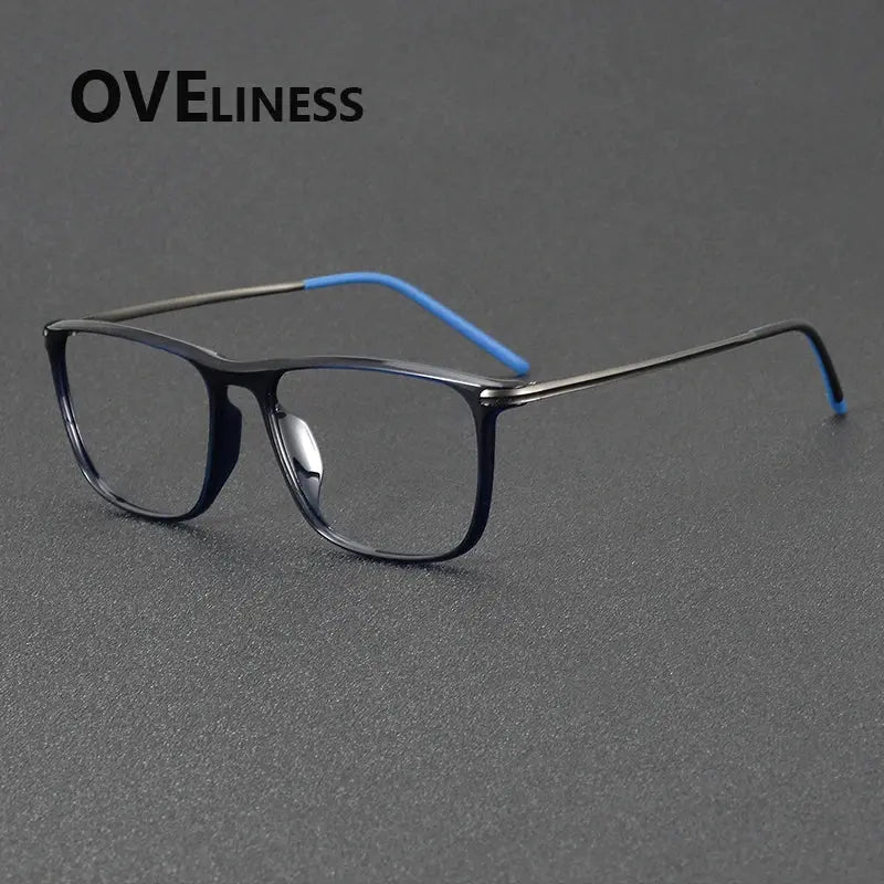 Unisex Square Full Rim Titanium Prescription Glasses 72349 — view 8 | Rx Spectacle