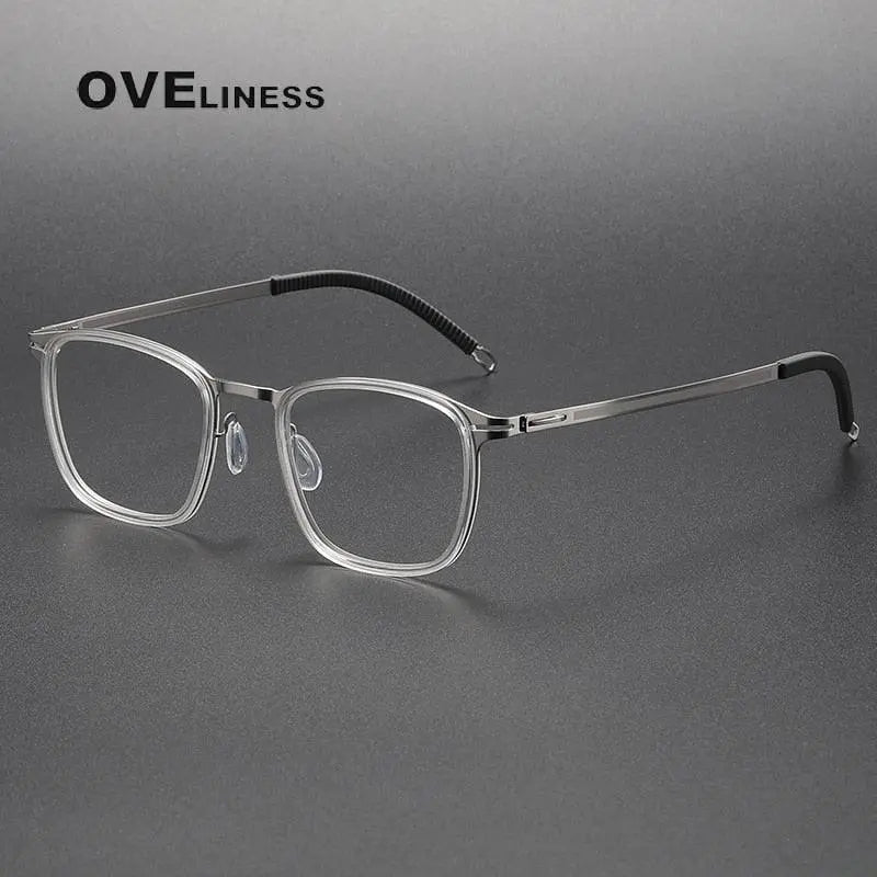 Unisex Square Full Rim Titanium Screwless Prescription Glasses 8202315 — view 11 | Rx Spectacle