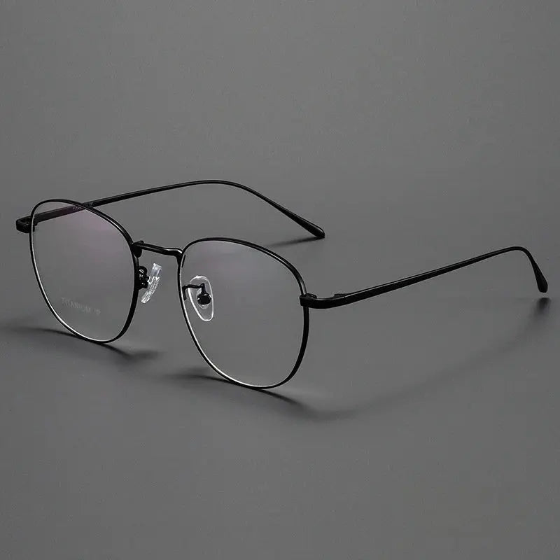Unisex Square Full Rim Titanium Prescription Glasses Y01052 — view 5 | Rx Spectacle