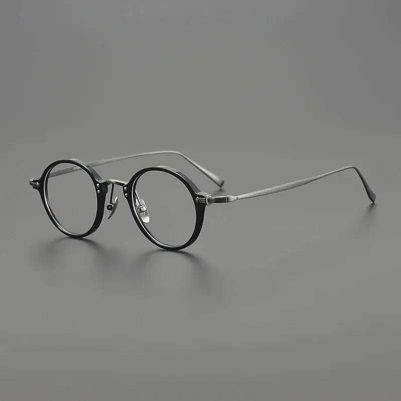 Unisex Round Full Rim Titanium Prescription Glasses 635957 — view 4 | Rx Spectacle