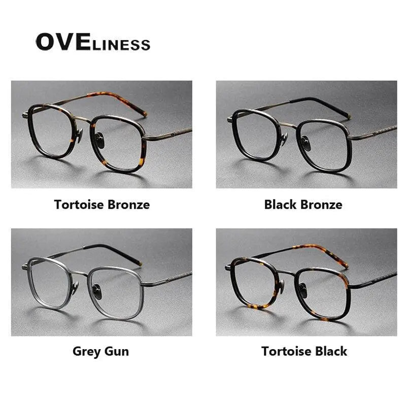 Unisex Square Full Rim Titanium Prescription Glasses — view 9 | Rx Spectacle