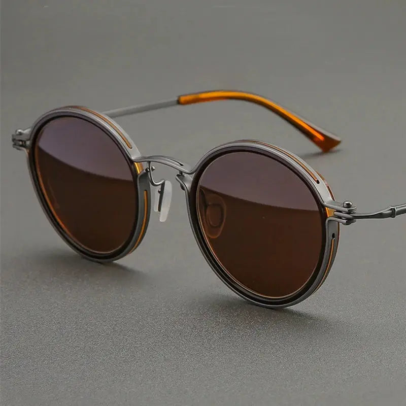 Men's Round Full Rim Titanium Prescription Glasses 45860 — view 1 | Rx Spectacle