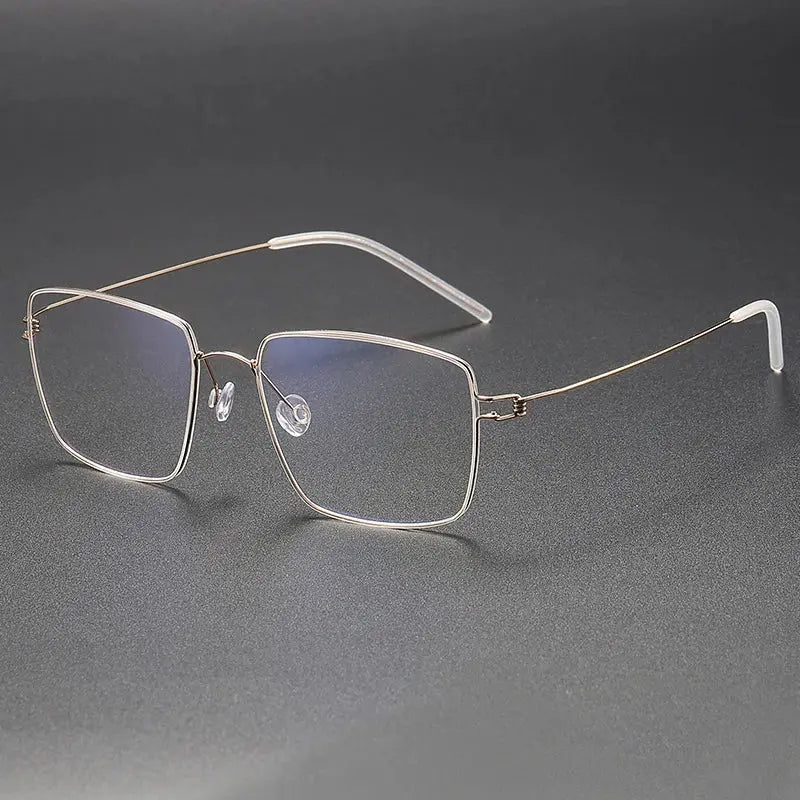 Women's Square Full Rim Titanium Screwless Prescription Glasses 54135 — view 6 | Rx Spectacle