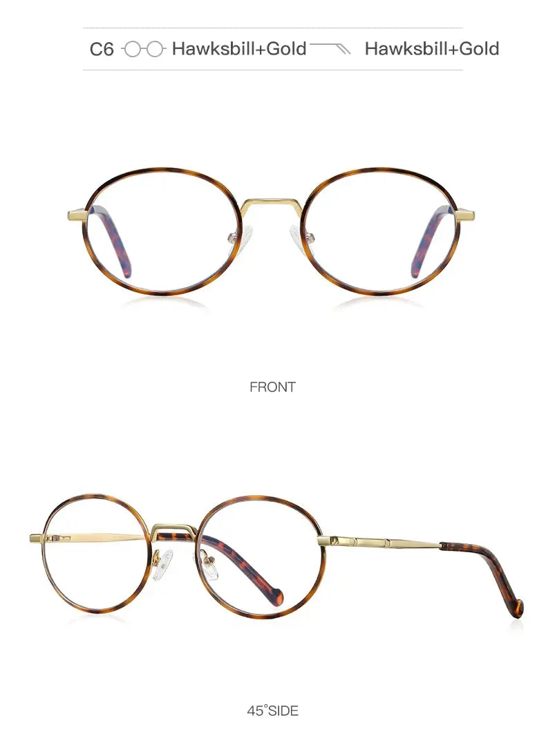 Women's Round Full Rim Alloy Prescription Glasses 3058 — view 25 | Rx Spectacle
