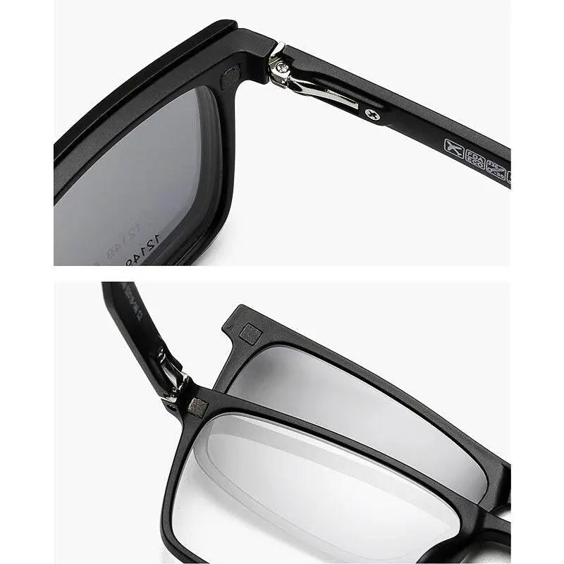 Unisex Square Full Rim TR90 Clip-On Prescription Glasses 12149 — view 4 | Rx Spectacle