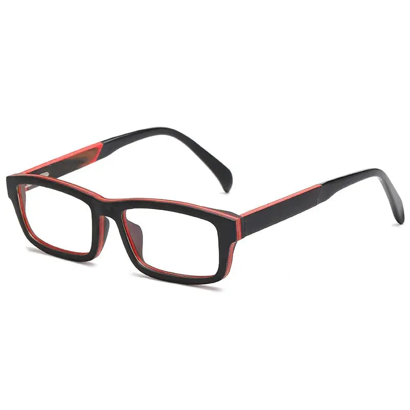 Men's Square Full Rim Wood Prescription Glasses 5636 — view 8 | Rx Spectacle