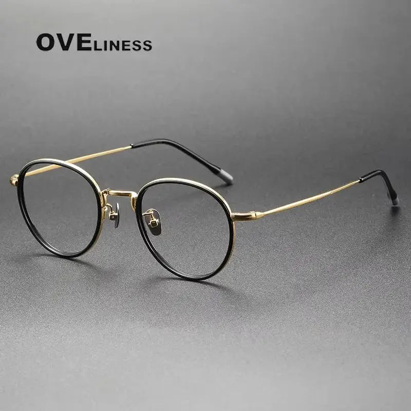 Women's Round Full Rim Titanium Prescription Glasses 85074 — view 5 | Rx Spectacle