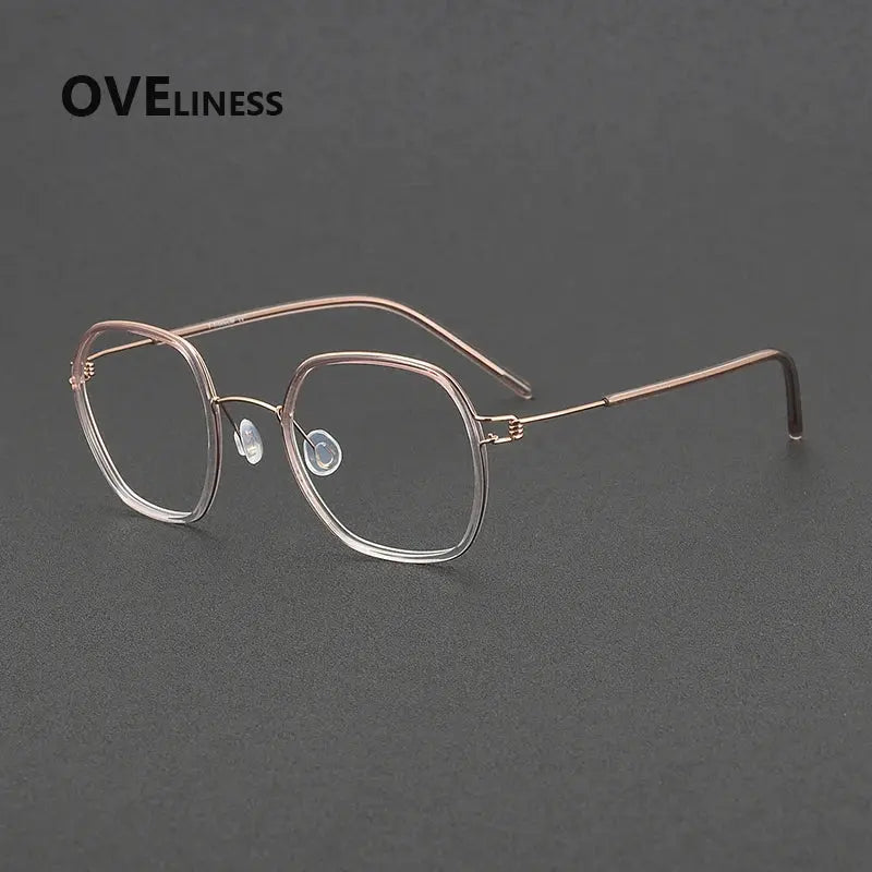 Women's Square Full Rim Titanium Prescription Glasses 381052 — view 4 | Rx Spectacle