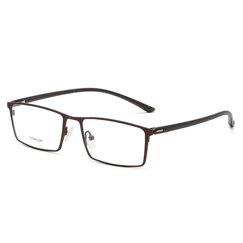 Unisex Square Full Rim Titanium Prescription Glasses P9850 — view 3 | Rx Spectacle