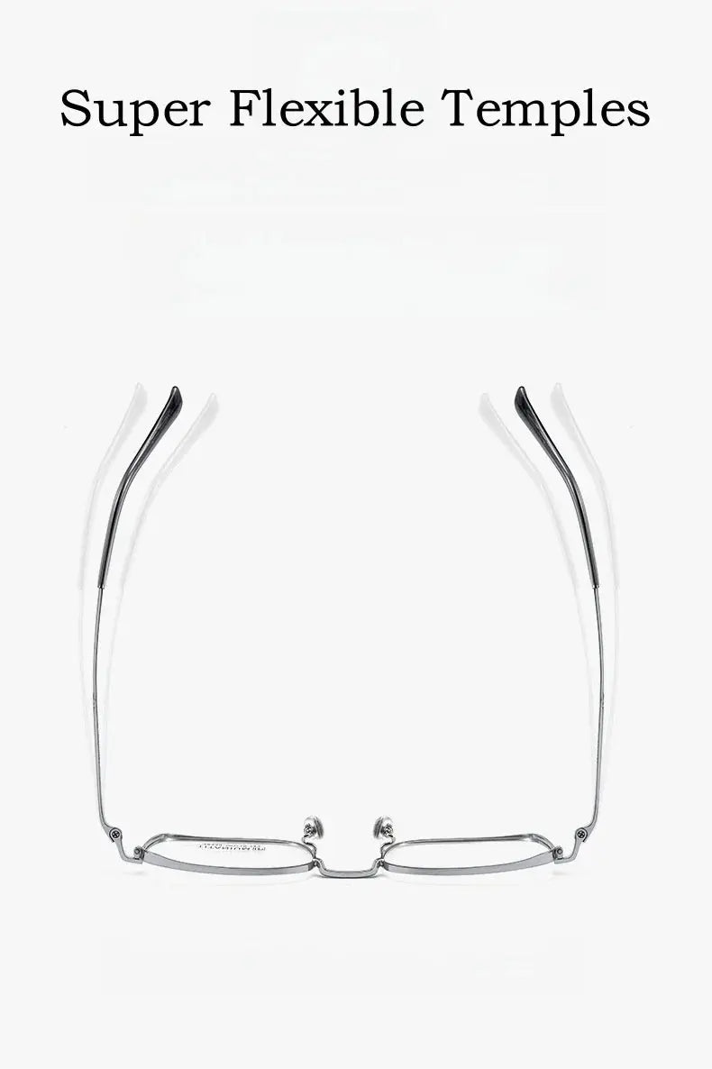 Men's Square Full Rim Titanium Prescription Glasses X15339t — view 7 | Rx Spectacle