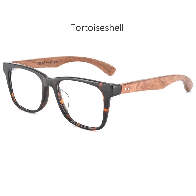 Men's Square Full Rim Wood Prescription Glasses 464000 — view 3 | Rx Spectacle