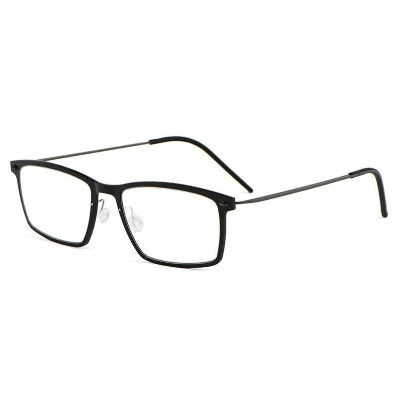 Unisex Square Full Rim Titanium Screwless Prescription Glasses 6544ND — view 6 | Rx Spectacle