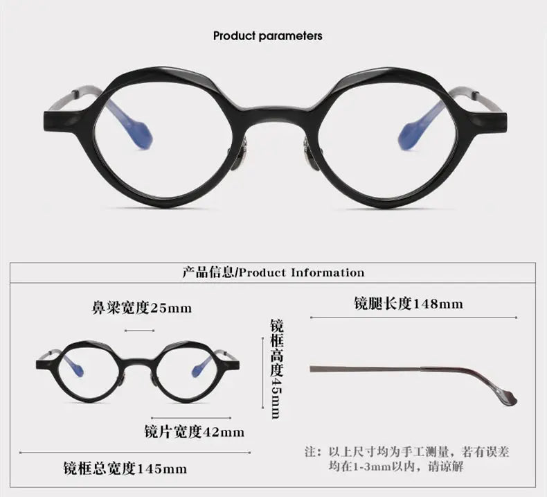 Unisex Round Full Rim Titanium Prescription Glasses 326071 — view 2 | Rx Spectacle