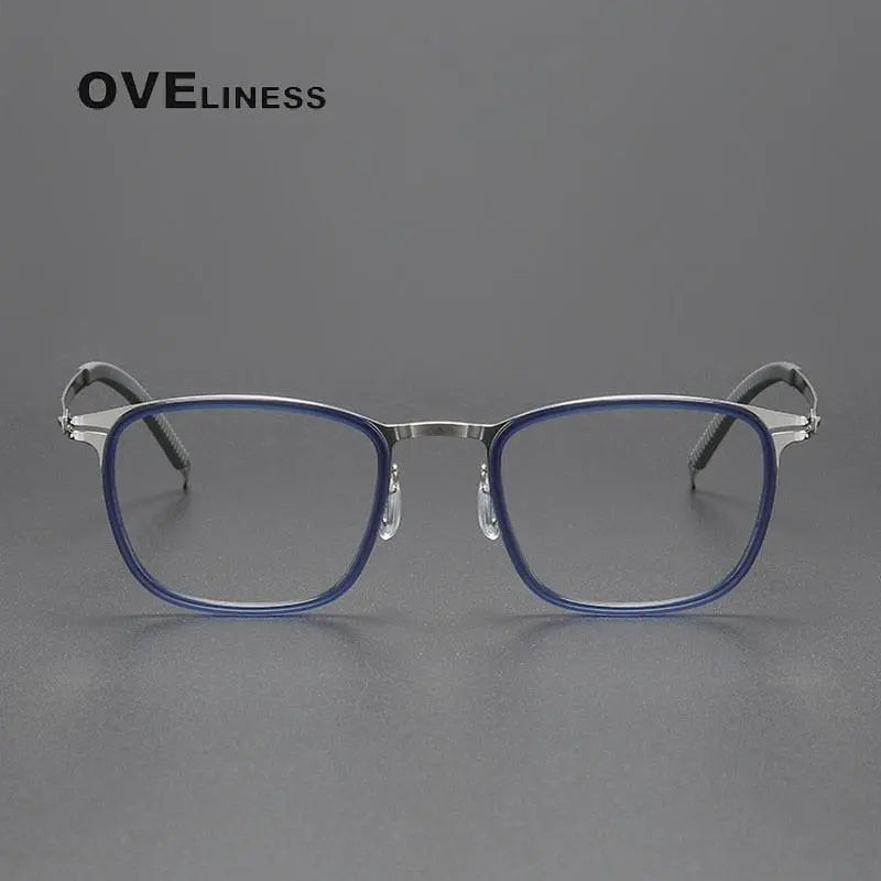 Unisex Square Full Rim Titanium Screwless Prescription Glasses 8202315 — view 10 | Rx Spectacle