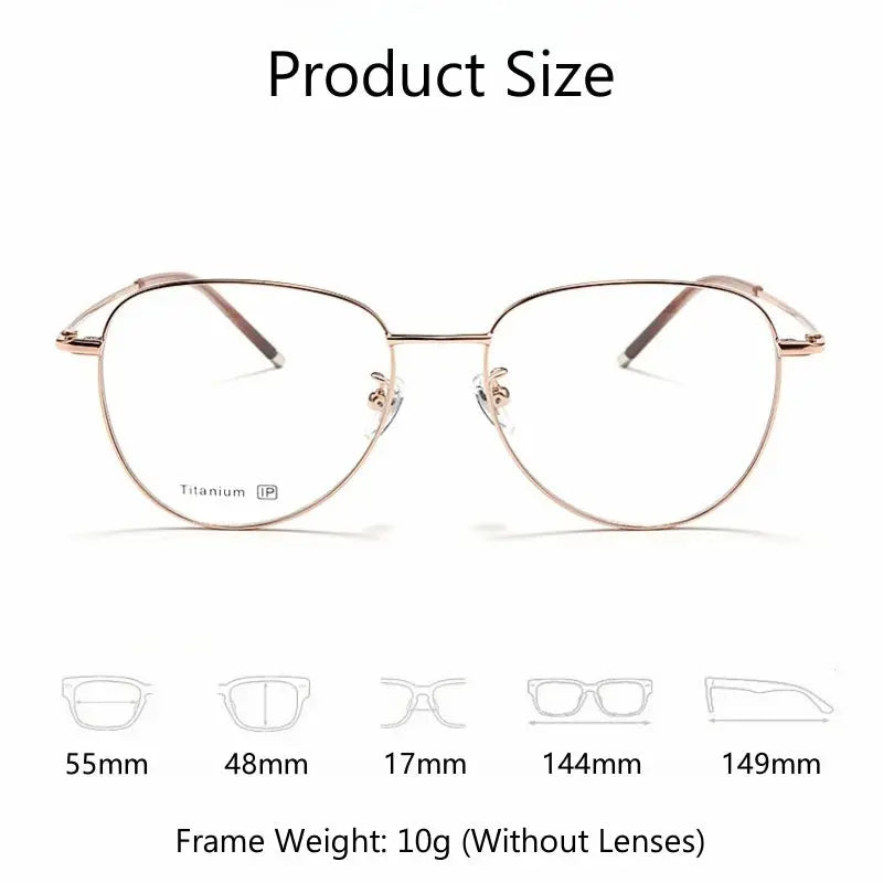 Unisex Oval Full Rim Titanium Flat Top Prescription Glasses 68201 — view 2 | Rx Spectacle