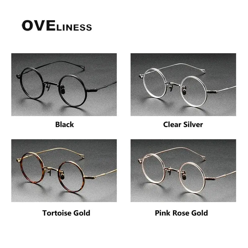 Unisex Round Full Rim Titanium Prescription Glasses O2208 — view 5 | Rx Spectacle