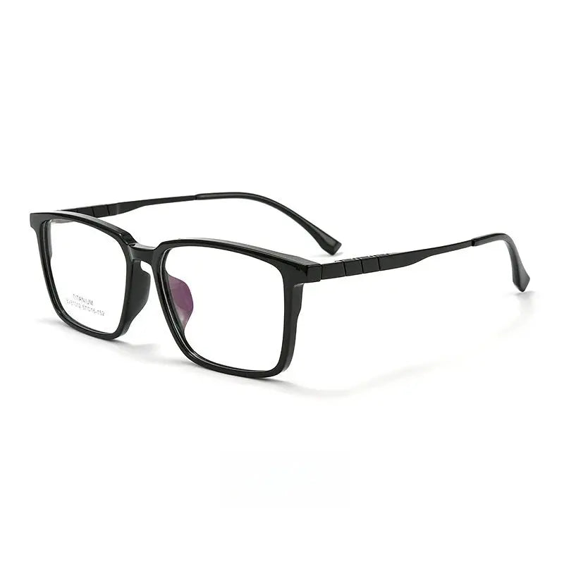 Men's Square Full Rim Titanium Oversized Prescription Glasses 61012 — view 5 | Rx Spectacle