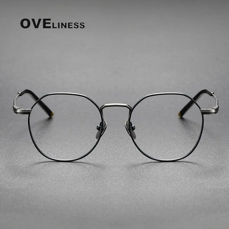 Unisex Round Full Rim Titanium Prescription Glasses — view 9 | Rx Spectacle