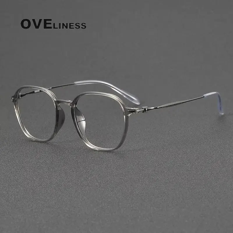 Women's Square Full Rim Titanium Prescription Glasses 86652 — view 8 | Rx Spectacle