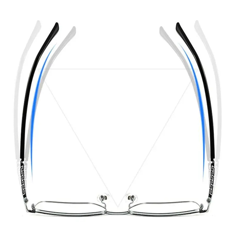 Men's Square Full Rim Titanium Prescription Glasses T8631t — view 7 | Rx Spectacle