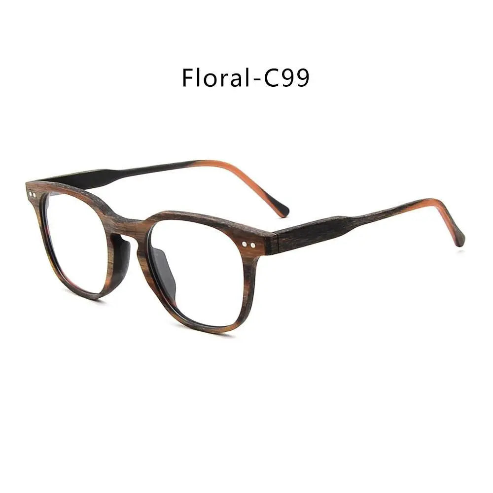 Men's Square Full Rim Wood Prescription Glasses M9205 — view 6 | Rx Spectacle