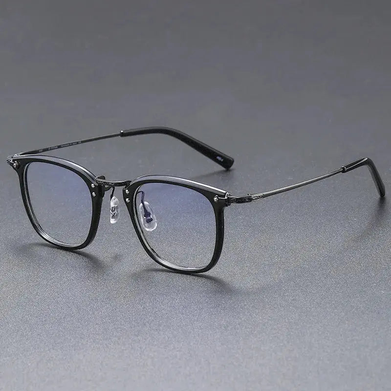 Unisex Square Full Rim Titanium Prescription Glasses G806 — view 4 | Rx Spectacle