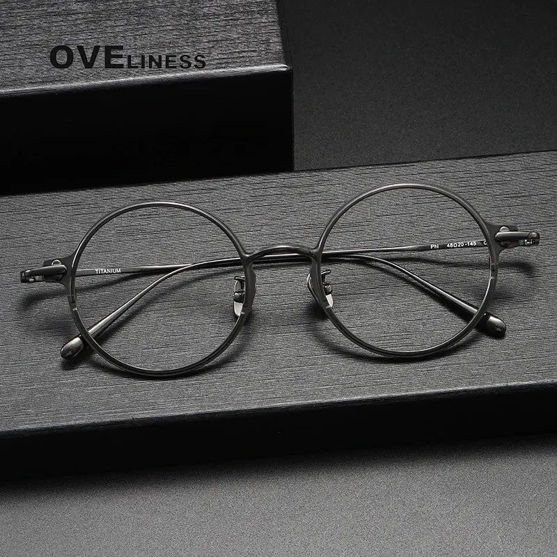 Unisex Round Full Rim Titanium Prescription Glasses 4920 — view 2 | Rx Spectacle