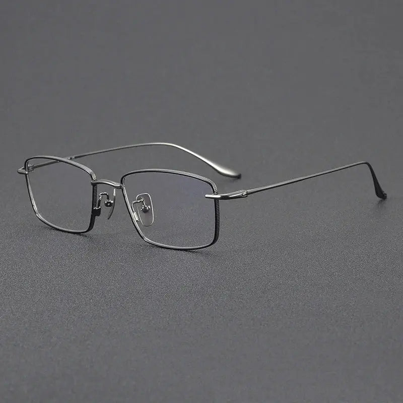 Unisex Browline Full Rim Titanium Prescription Glasses 366175 — view 6 | Rx Spectacle