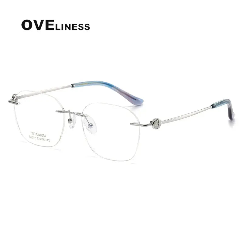 Women's Oval Rimless Titanium Prescription Glasses 196012 — view 2 | Rx Spectacle