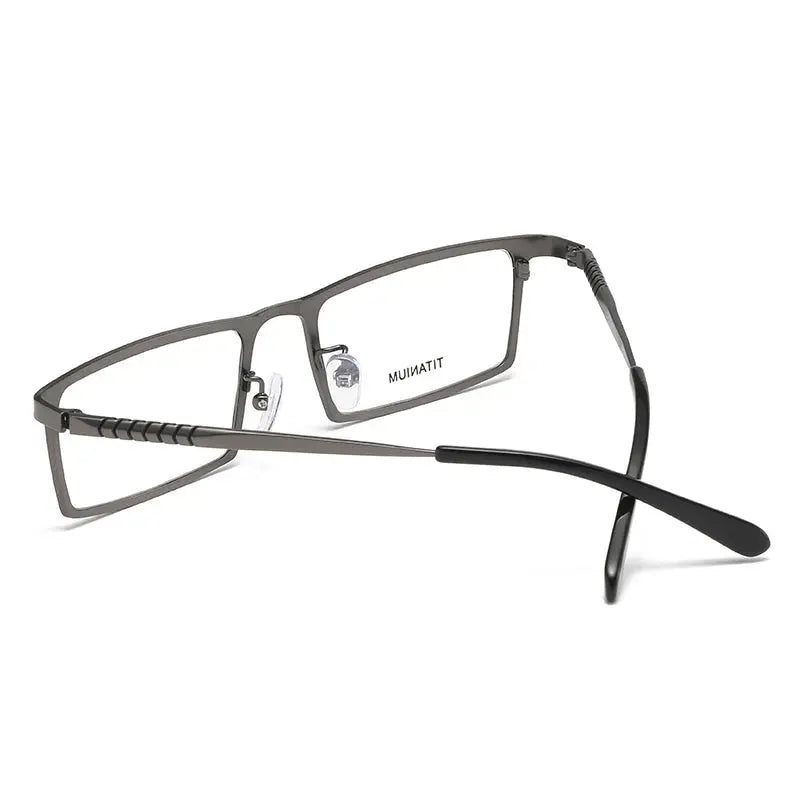 Men's Square Full Rim Titanium Prescription Glasses P8808 — view 2 | Rx Spectacle