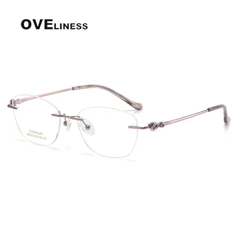 Women's Cat Eye Rimless Titanium Prescription Glasses 196003 — view 8 | Rx Spectacle