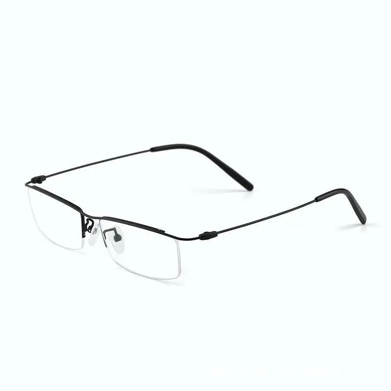Men's Square Semi-Rimless Titanium Prescription Glasses 6688 — view 4 | Rx Spectacle