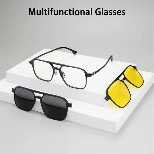 Unisex Polygon Full Rim Stainless Steel Prescription Glasses 9018 — view 1 | Rx Spectacle