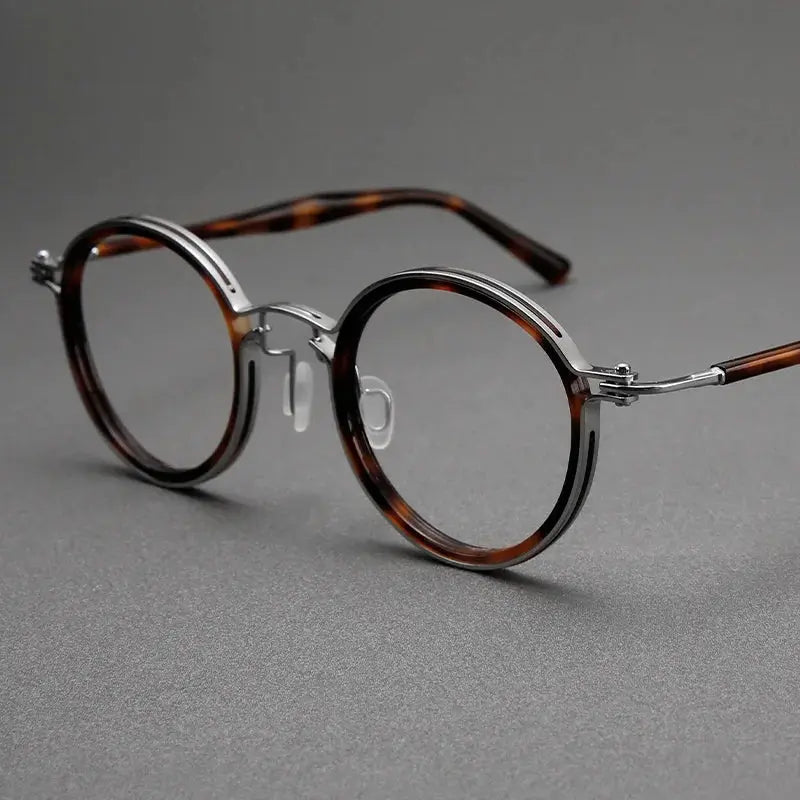 Unisex Round Full Rim Titanium Oversized Prescription Glasses 635862 — view 6 | Rx Spectacle