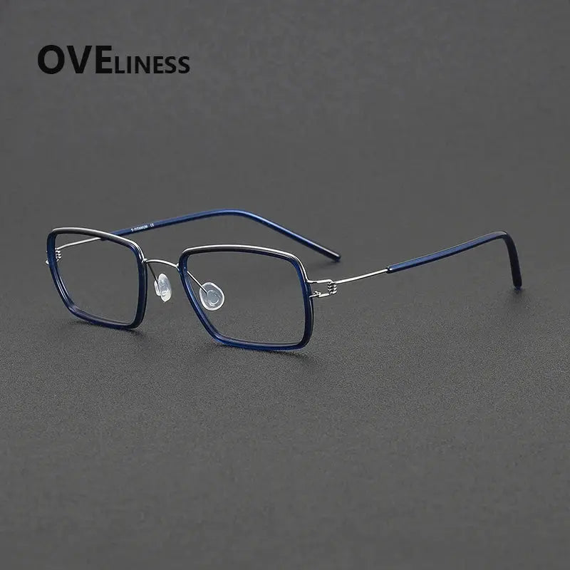 Women's Square Full Rim Titanium Prescription Glasses 381047 — view 6 | Rx Spectacle