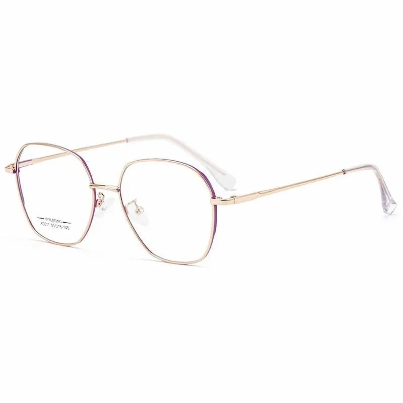Unisex Polygon Full Rim Alloy Prescription Glasses AC011 — view 9 | Rx Spectacle
