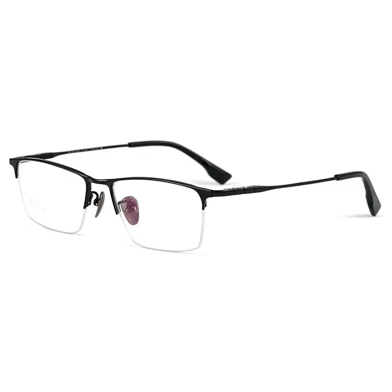 Men's Square Semi-Rimless Titanium Prescription Glasses 76010 — view 1 | Rx Spectacle